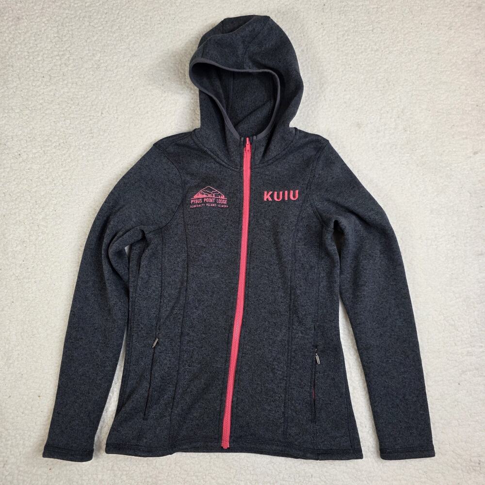 KUIU Jacket Women Small Gray Base Camp Hooded Sweater Fleece Hoodie Full Zip Up